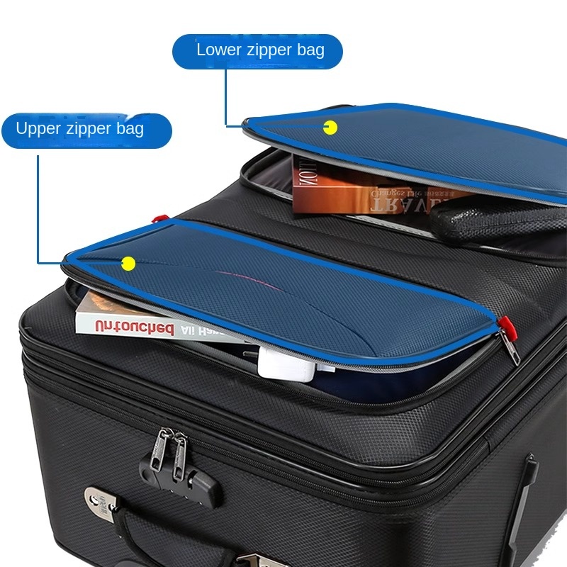 Large Capacity Luggage Set, Student Trolley Case, Waterproof, Detachable Wheel, Oxford Cloth, Combination Lock Cabin Suitcase