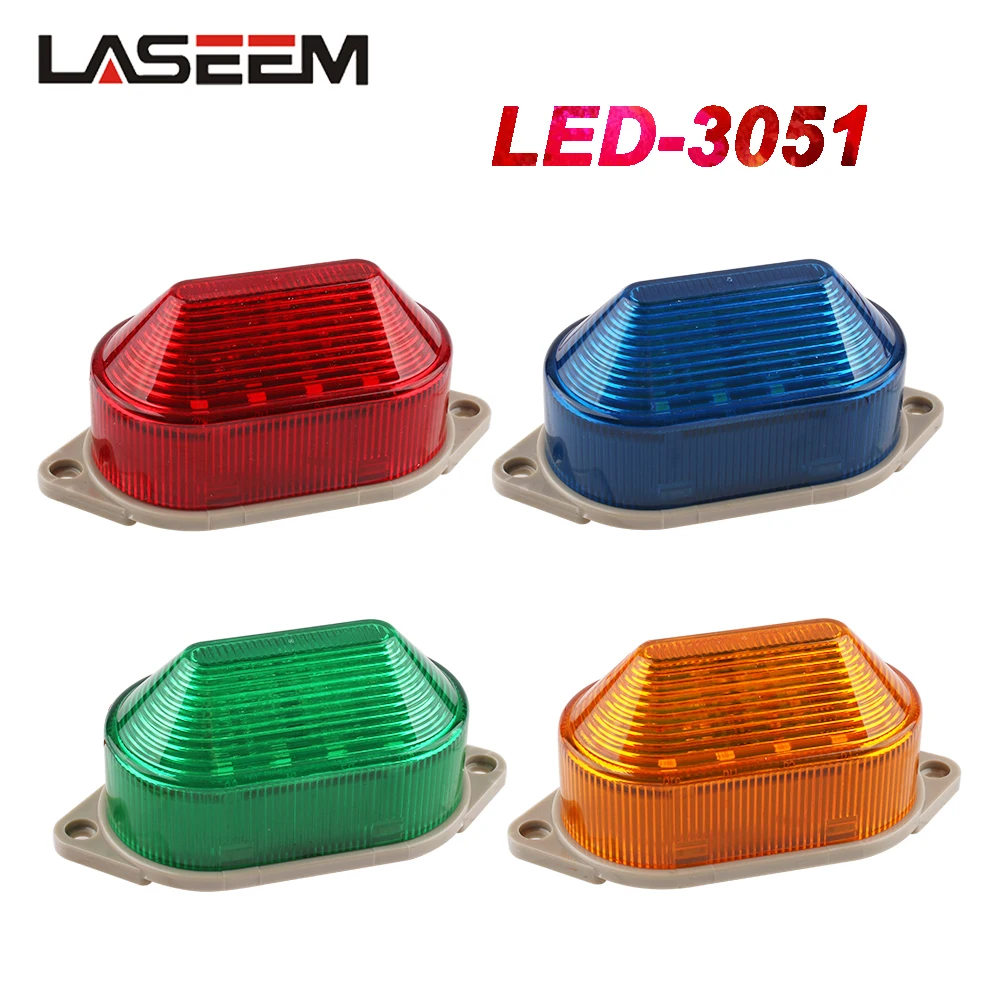 LED-3051 sygnał stroboskopowy światło ostrzegawcze 12V 24V 220V lampka kontrolna lampa LED małe migające światło Alarm bezpieczeństwa