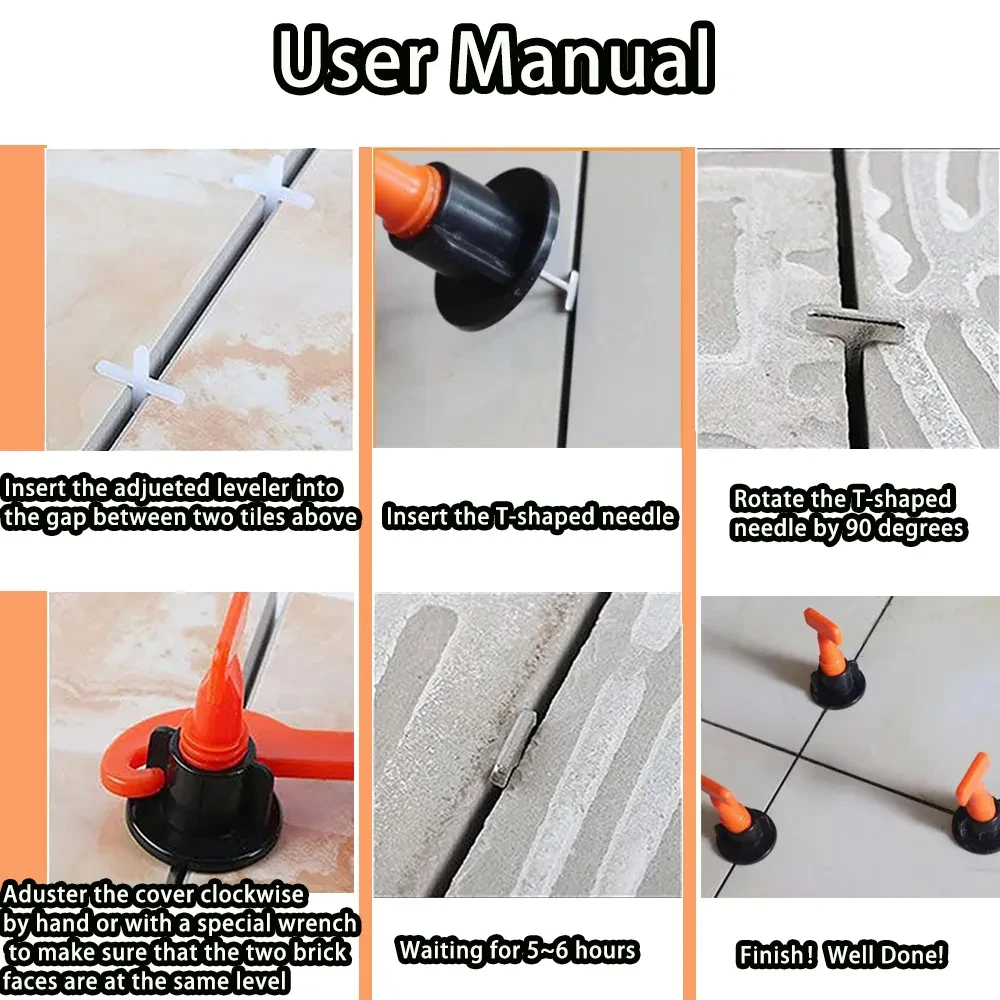 11-1202PCS ชั้นกระเบื้อง Leveling System คลิปชุด Leveler Adjuster กระเบื้องวางคู่มือเครื่องมือ Locator Spacers เครื่องมือก่อสร้าง