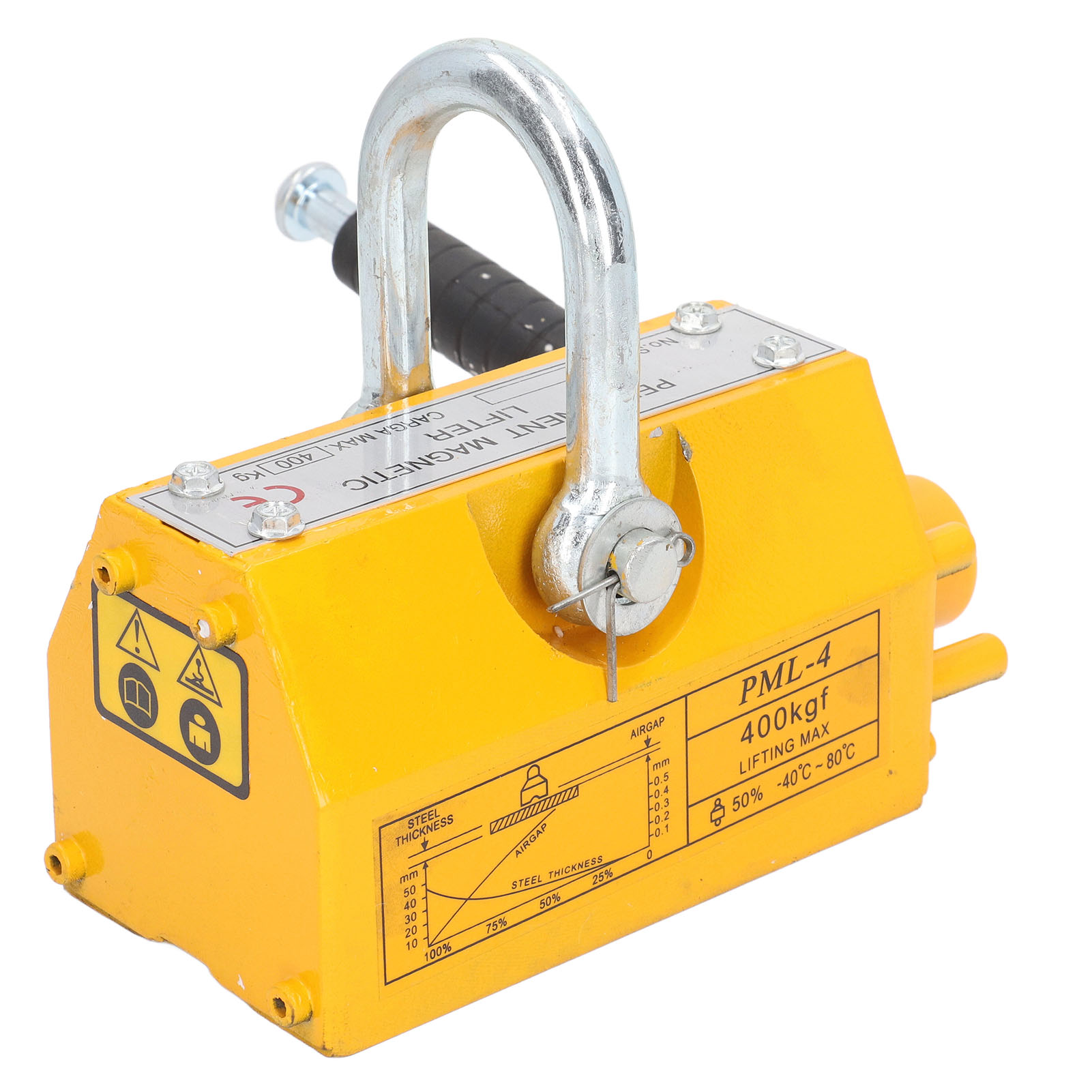 Permanenter Hebemagnet, 400 kg, magnetischer Heber mit Sicherheits-Antikollisionsgriff für Fabrikdock-Lager