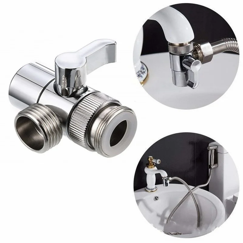Adaptador de grifo con interruptor de aleación, válvula desviadora divisora de fregadero con aireador, conector de grifo para cocina, inodoro, bidé, ducha y baño