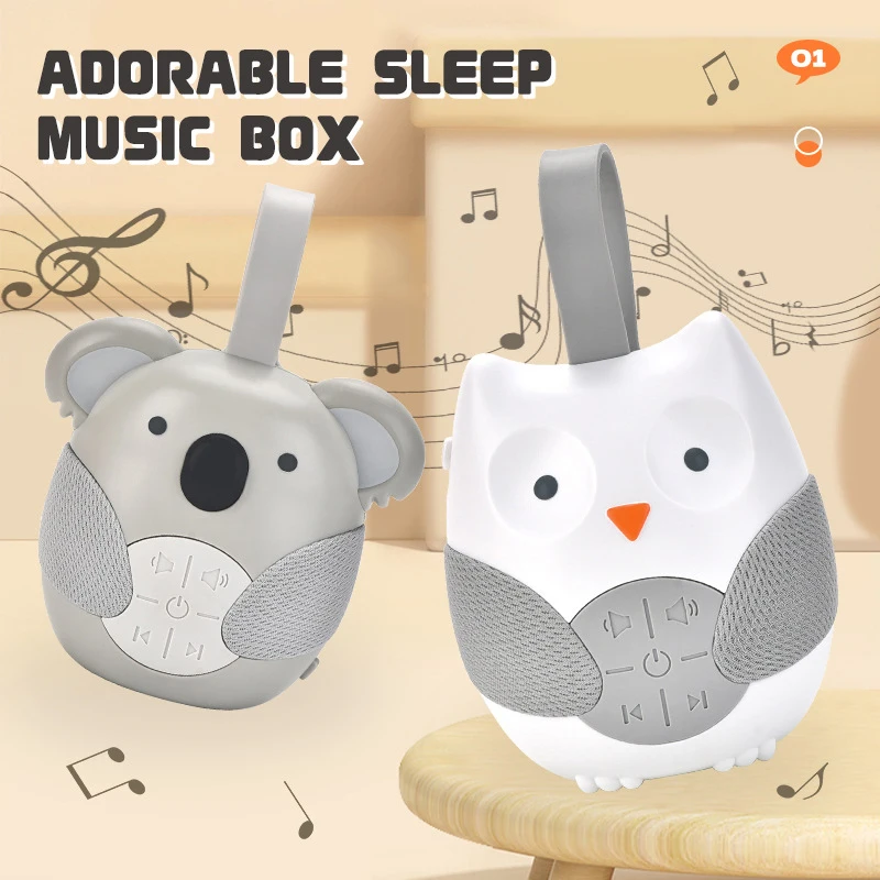 Recém-nascido coruja branco ruído máquina ajuda bebê dormir monitores alto-falante leitor de música para apaziguar chorar criança 0-3 y leitor de música