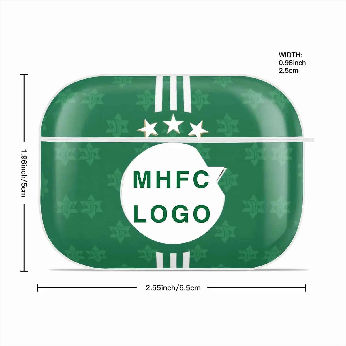 イスラエル マッカビ ハイファ F.C スリースター MHFC ロゴケース AirPods 1 2 3 ケースカバー AirPods Pro ワイヤレスヘッドフォン