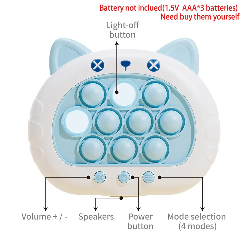 1szt Quick Push Up Game Light Up Fast Push Electronic Puzzle Console Antistress Fidget Toys For Kids Fun Electronic Game 3 Colors
