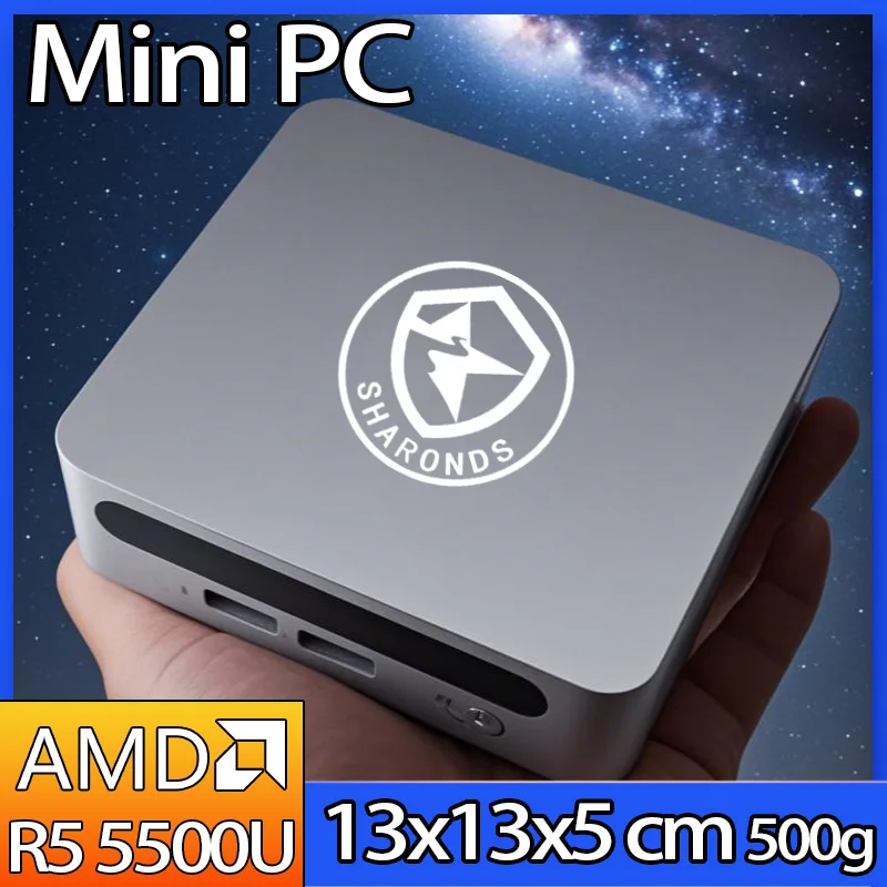 Mini Computer AMD Ryzen5 5500U Mini PC Windows 11 Pro 256GB/512GB/1TB PCIE M.2 SSD 8GB/16GB/32GB DDR4 WiFi6 BT5.2 Small computer