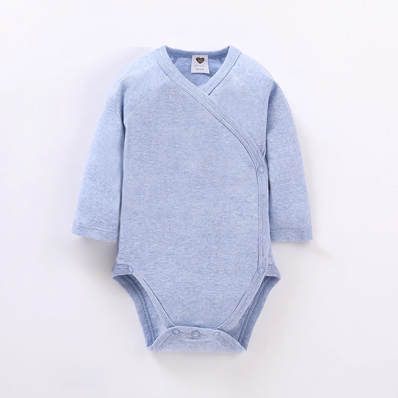 Romper de manga comprida para bebê recém-nascido, macacão 100% algodão para crianças, abertura lateral, roupas para meninos e meninas