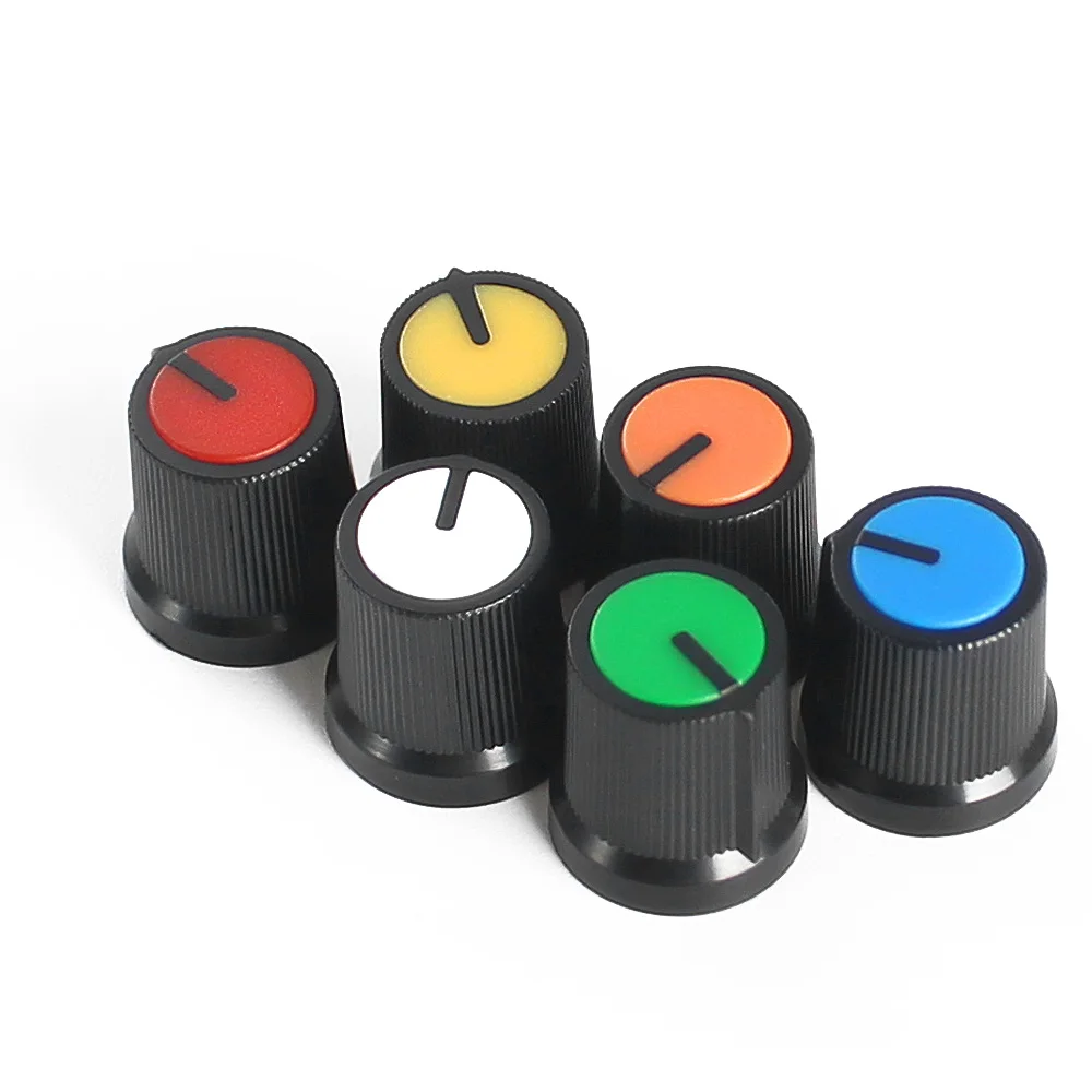 30PCS WH148 Potentiometer Knob 6 Color AG3 AG2 Rotary Switch Knobs Assorted Set,DIY Light Dimmers, Volume Control Knob Cap Kit
