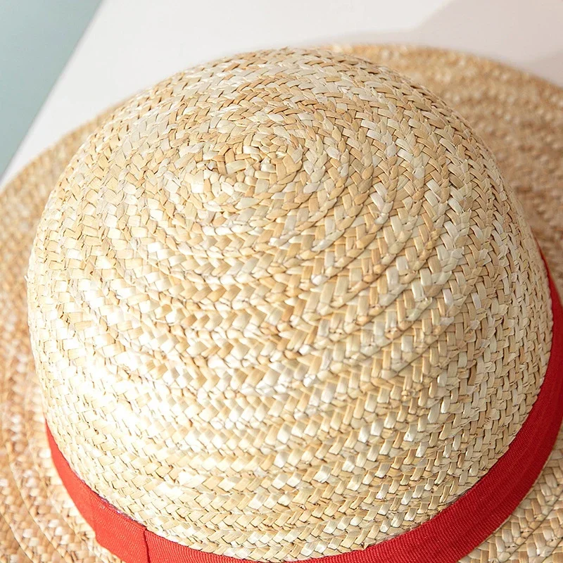 Sombrero de paja Luffy de una pieza, gorras de Cosplay de dibujos animados, accesorios, sombrilla, sombrero para padres e hijos, sombrero Luffy para mujeres y hombres