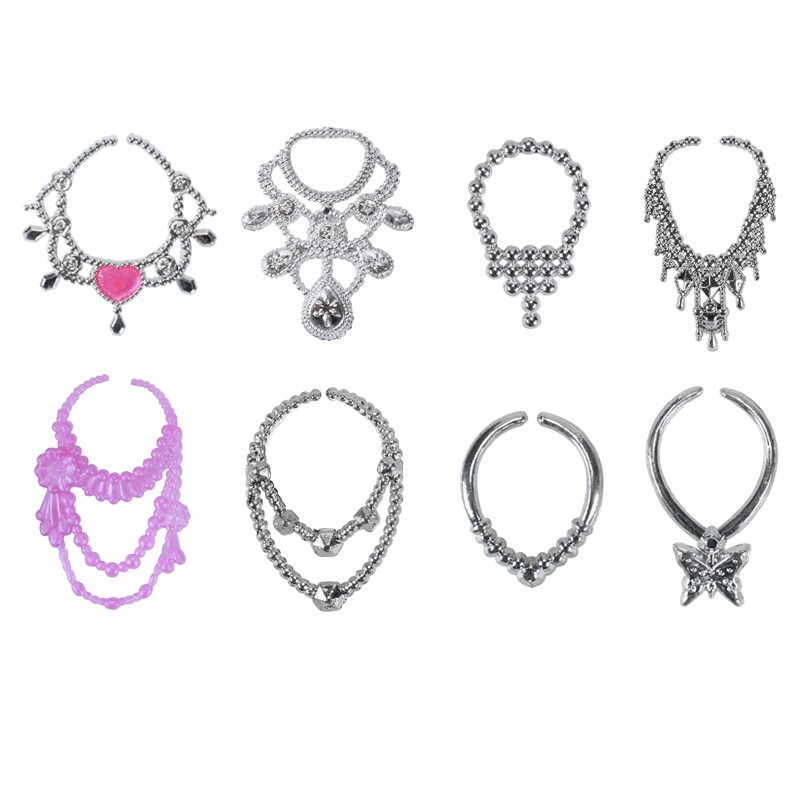 32 szt. Losowe ubranka i akcesoria dla lalek, 10 szt. Modnych sukienek 22 szt. Butów, okulary, naszyjniki, torebka dla lalki Barbie