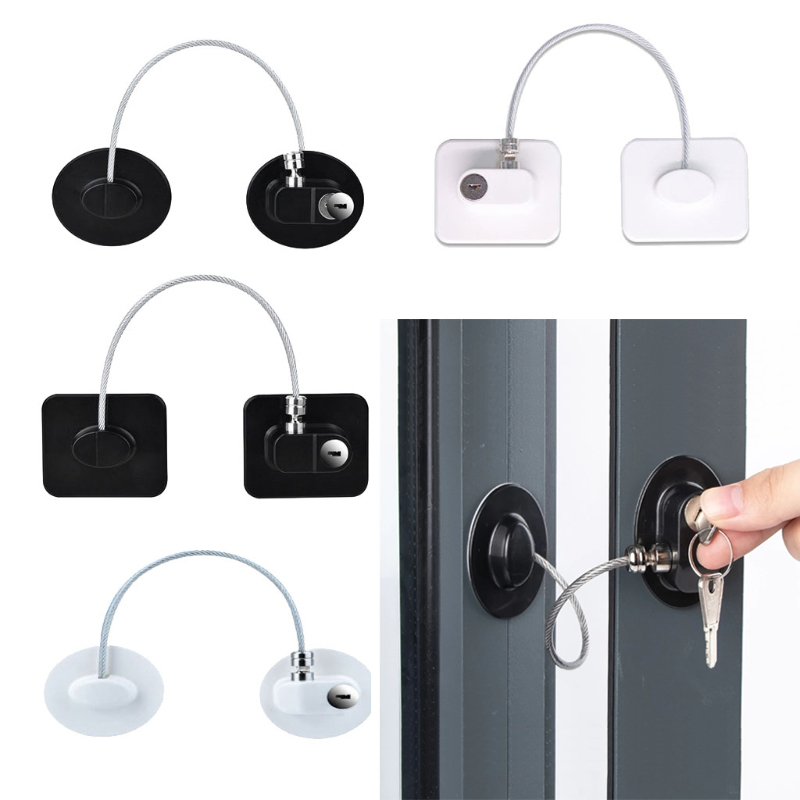1-teiliges Kindersicherung für Schrank, Kühlschrank, Türschloss, Edelstahl, Kabelschutz, für Kinder, Baby, Zuhause, Fensterschloss, starke Fixierung