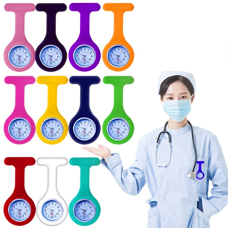 Mini süße Taschenuhren Silikon Krankens ch wester Uhr Brosche Tunika Fob Uhr mit kostenlosen Batterie Arzt medizinische Unisex Uhren Uhr