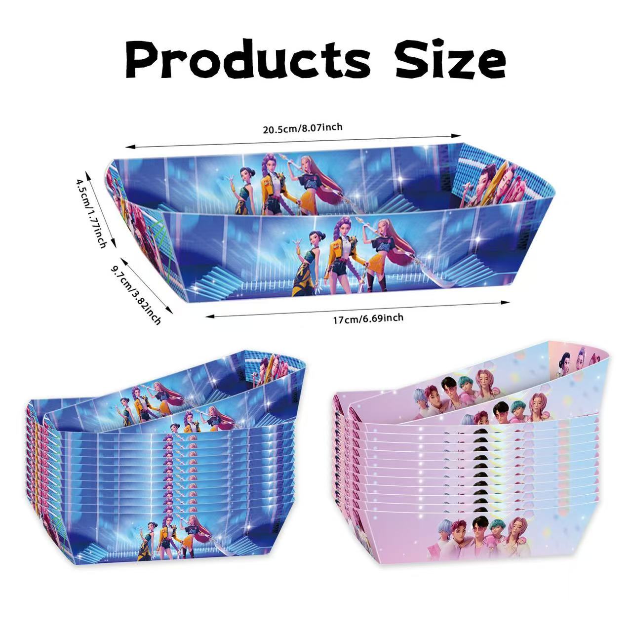 Kpop Demon Hunters Theme Disposable Tableware Set Party Supplies Huntrix Saga Boys Cake Toppings Hanging Cloth Party Decoration