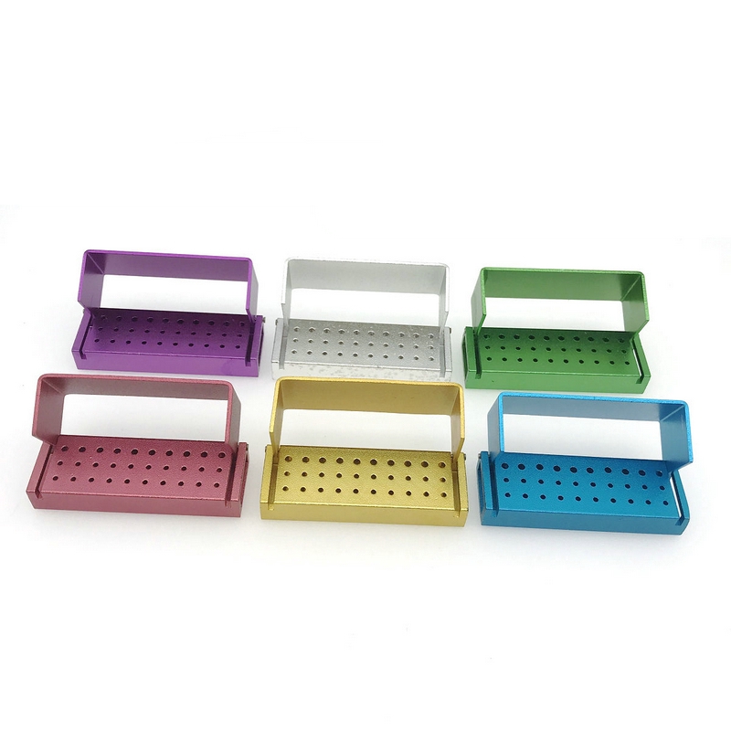 30 furos de alumínio dental bur burs titular bloco caixa desinfecção dental autoclave