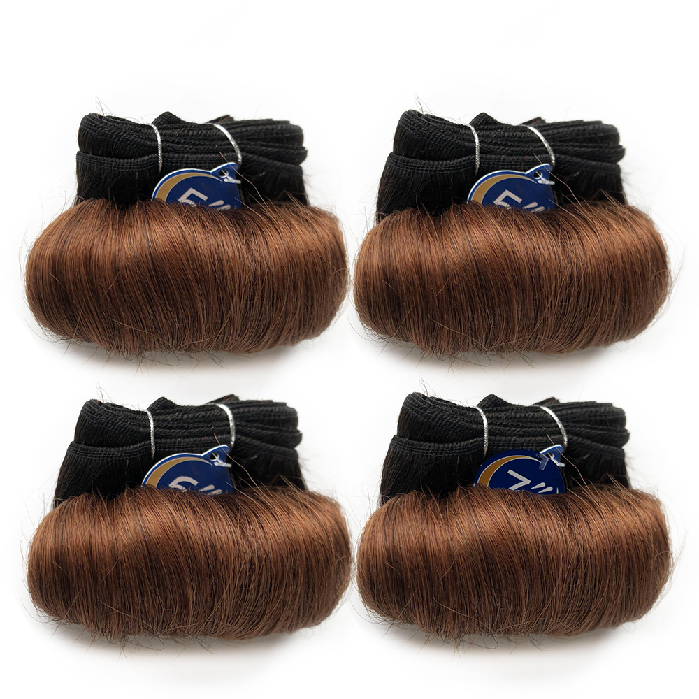 Braziliaans krullend haar Weefbundels 100% echt haar 4 bundels Afro 1B 30 Blond Menselijk haarverlenging 5 5 6 7 inch Kort haar