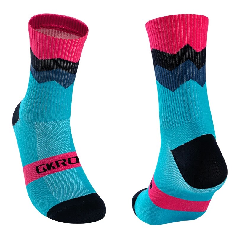 Fahrradsocken für Damen und Herren, atmungsaktiv, knöchellang, für Sport, Fitnessstudio, Radsocken, rutschfest, feuchtigkeitsableitend, Radsport-Söckchen