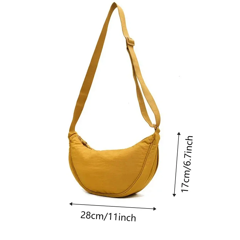 Torba na ramię unisex w jednolitym kolorze, duża pojemność, podróżna, typu crossbody, damska torba półksiężyc, codzienna torba na ramię z bawełnianym wypełnieniem.