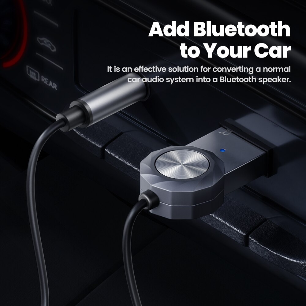 Toocki Bluetooth 5.1 Aux Adapter Dongle USB to 3.5mm Jack Wireless Car Bluetooth Recriver Hands-free Kit for Car BT Transmitter
