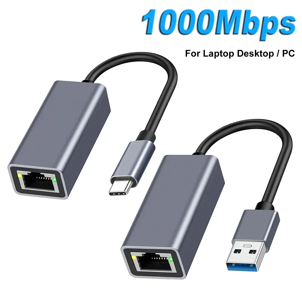 Adaptador Ethernet USB tipo C 1000Mbps, tarjeta réseau RJ45 USB 3,0 para MacBook PC Windows XP 7 câble Internet Lan USB Android
