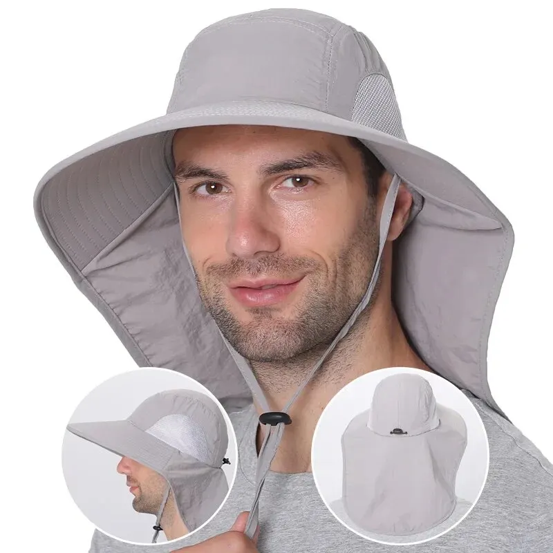 Baseballmütze mit breiter Krempe für Damen und Herren, Sun Defender, kühlender Nackenschutz, Safari-Kappe zum Wandern, Angeln, Outdoor-Hut mit Klappe