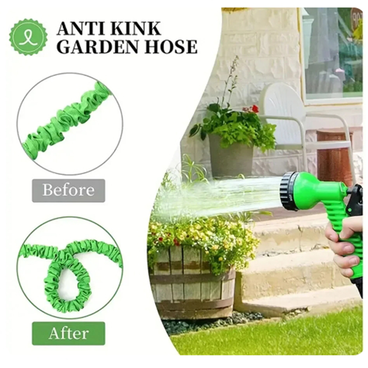 25FT-200FT สวนท่อขยาย Magic ท่อน้ําในครัวเรือนสวนรดน้ําทุกวันเครื่องมือแรงดันสูงรถล้างน้ําปืน