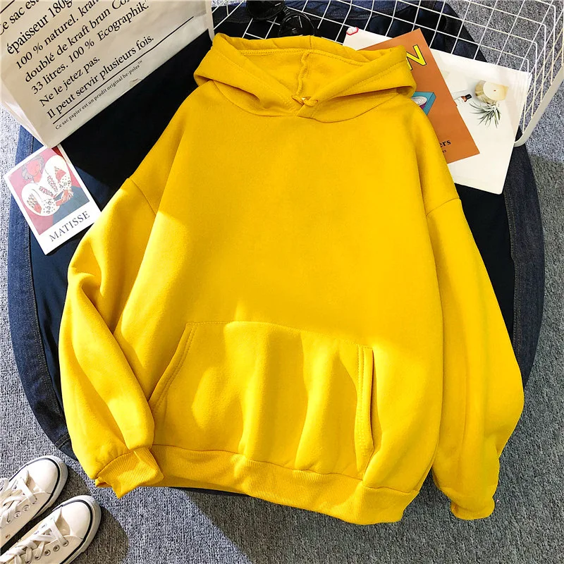 Sudadera con capucha Lisa informal para mujer, sudaderas elásticas cómodas, ropa cálida con bolsillos holgados, jerséis de calle a la moda para mujer 2024