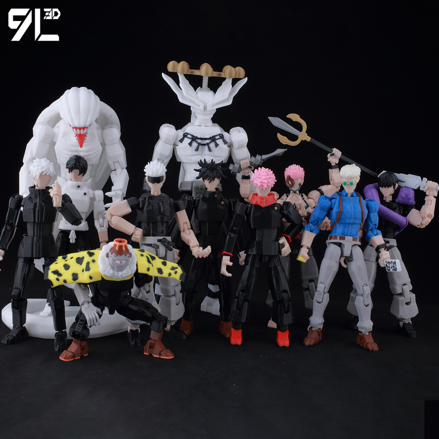 9L3D impreso Lucky Dummy 13 Jujutsu Kaisen Gojo Satoru Toji Yuji Sukuna Anime figuras de acción maniquí Yuuta Rika modelo T13 Juguetes