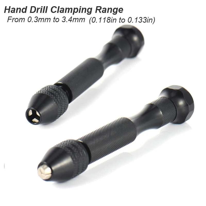 Micro Mini Pin Vise Hand Drill Twist Bit PCB Set Rotary Tool For DIY Craft Carving Resin Polymer Clay Plastic Jewelry Making