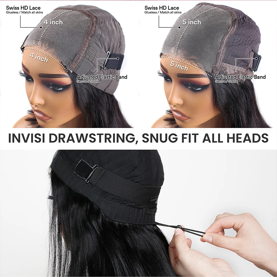 Lijmloze pruiken Echt haar Klaar om te dragen Bot Recht Pruiken van echt haar 30 inch Voorgesneden 4X4 5X5 Hd Vetersluiting Pruik 100% echt haar