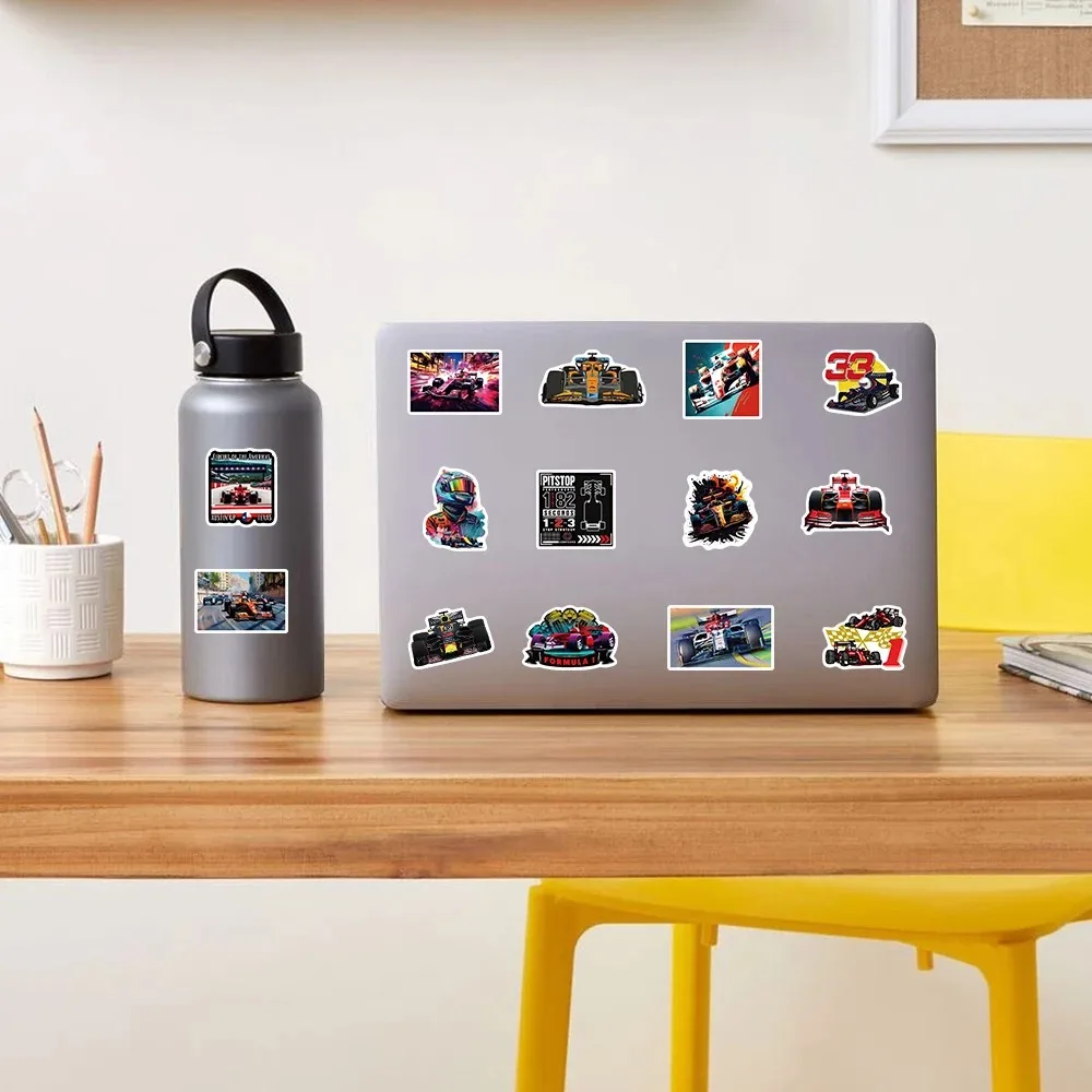 10/30/50pcs F1 Formula One Racing สติกเกอร์การ์ตูนตลก Graffiti Decal แล็ปท็อปสเก็ตบอร์ดรถจักรยานยนต์จักรยานสติกเกอร์