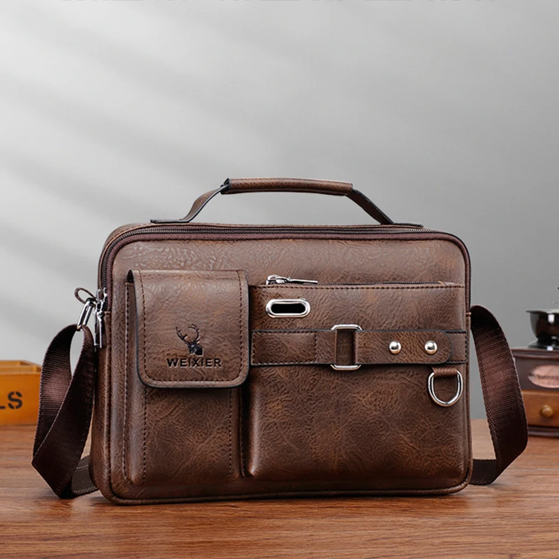 Borsa a tracolla da uomo borsa a tracolla in pelle PU Cross Messenger Business Tote Boston Breifcases borsa a tracolla quadrata piccola maschile