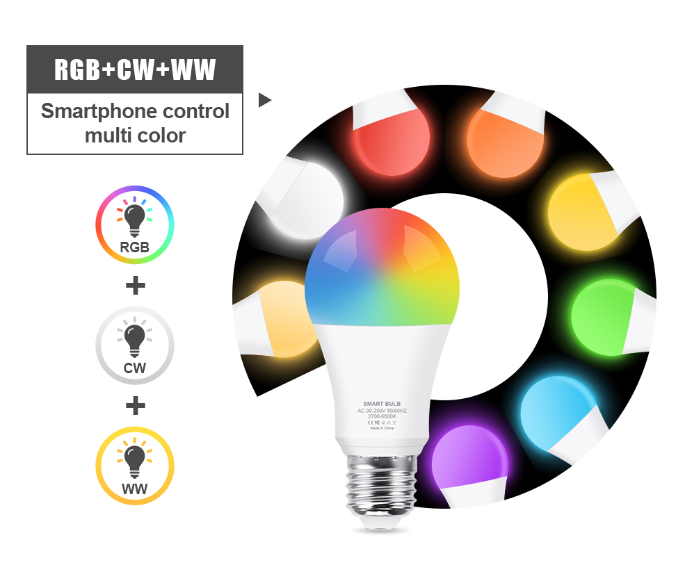 18W 15W Tuya Zigbee E27 Led Glühbirne WiFi Smart Led Lampe RGB+CW+WW Led-lampen funktionieren mit Alexa Amazon/Google Assistant Home