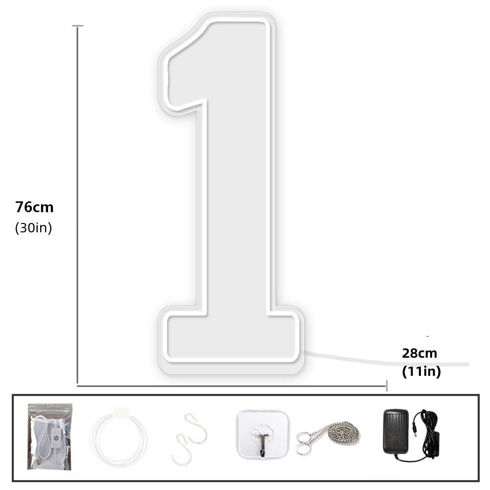 Extra-large Size LED Neon Numbers Sign, 76cm|100cm Stand up & Wall Mounted for Birthday Party Wedding Celebration Decor
