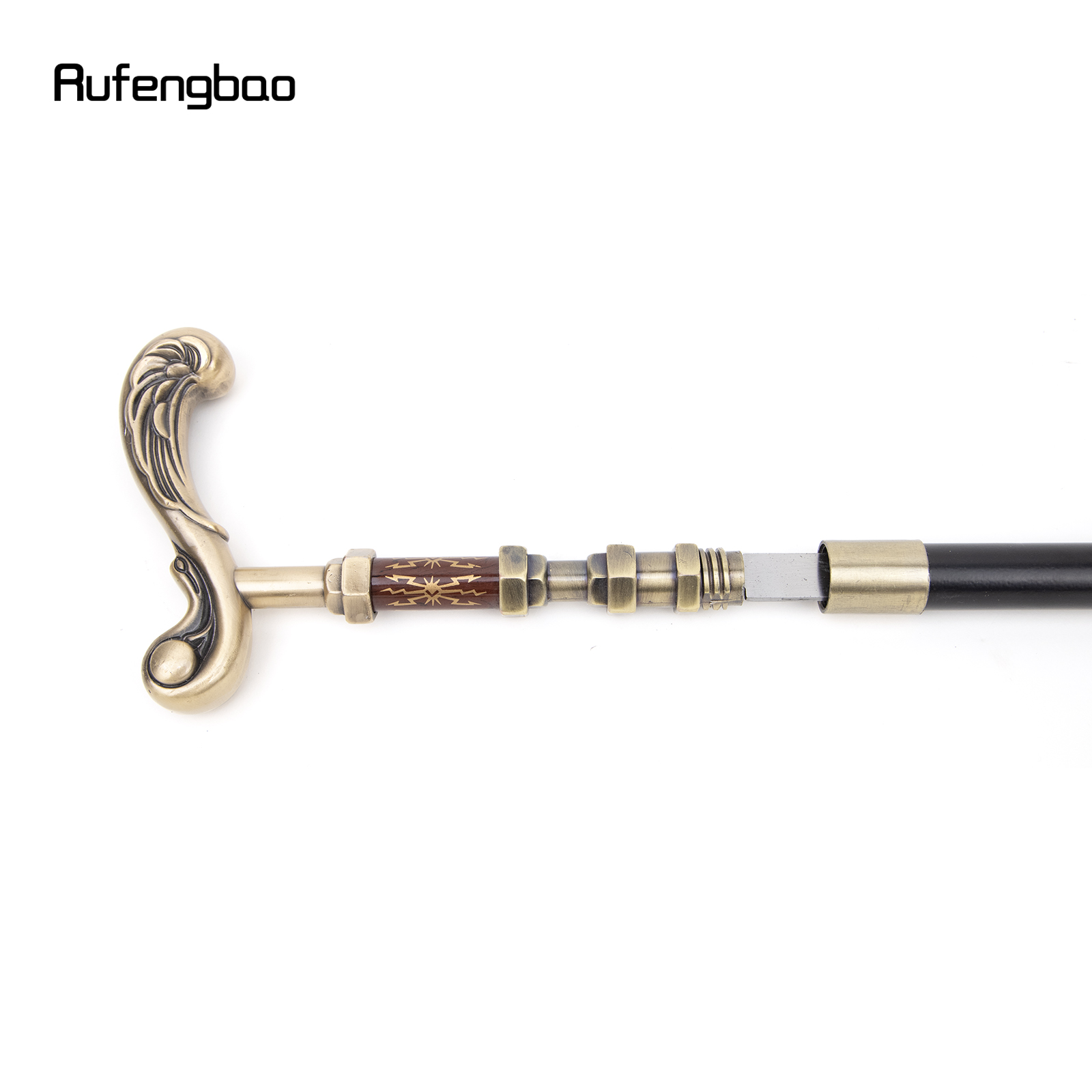 Flor dourada bengala com placa escondida auto defesa moda bengala placa halloween cosplay crosier vampiro vara 93cm