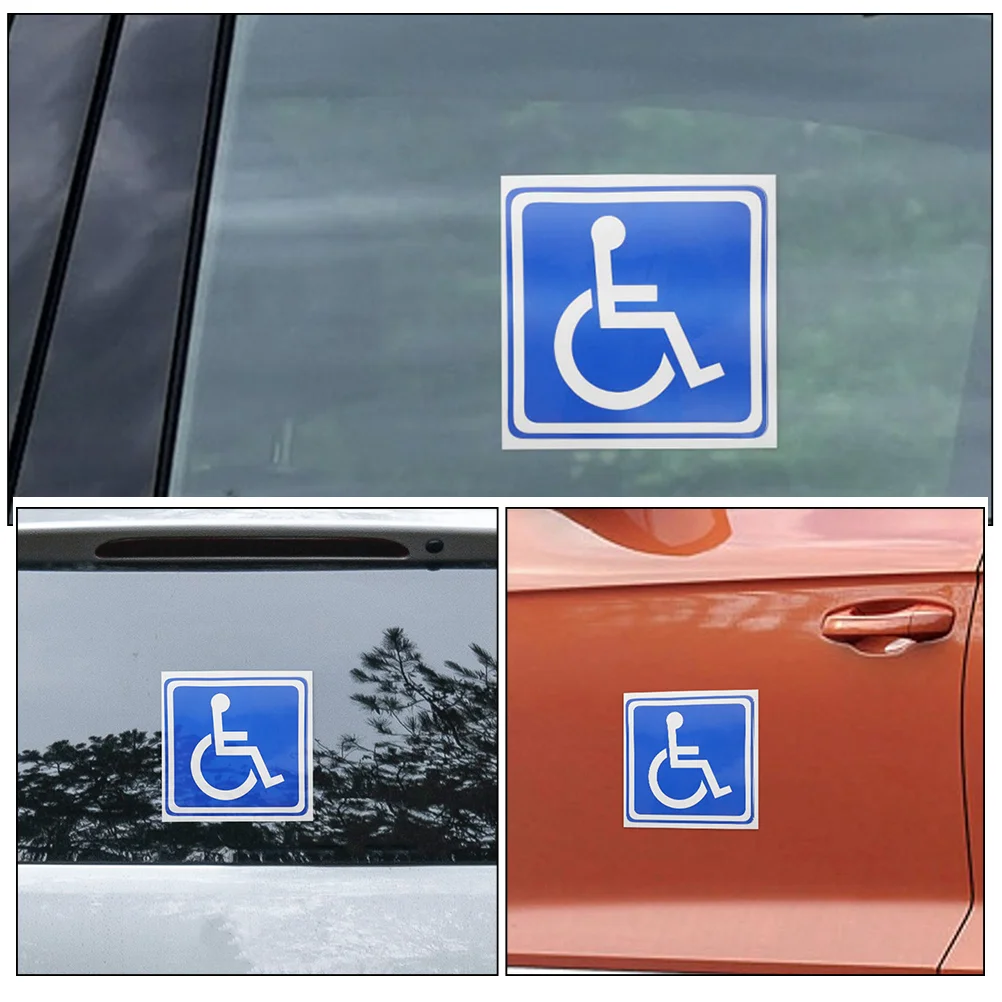 6-teilige Aufkleber mit Rollstuhl-Symbol für Behinderte, Parkschilder, Behinderte, Anhänger, Autofensterdekorationen, Verkehrssignal, Verkehrssicherheit