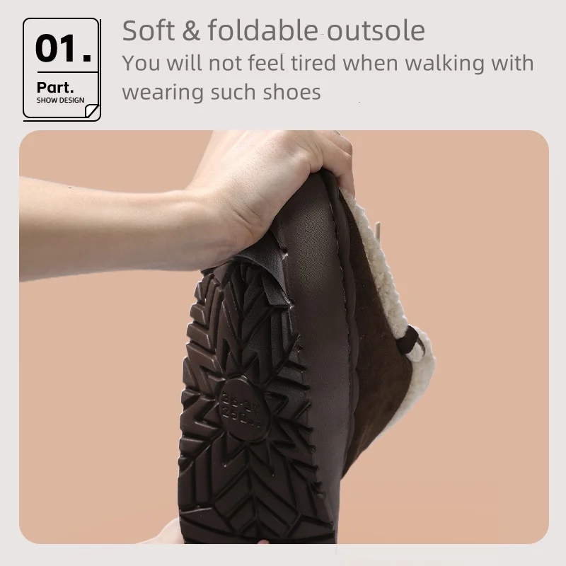 Mulheres sola grossa inverno sapatos de algodão senhoras casuais quentes antiderrapantes botas de neve feminino moda ao ar livre calçados planos