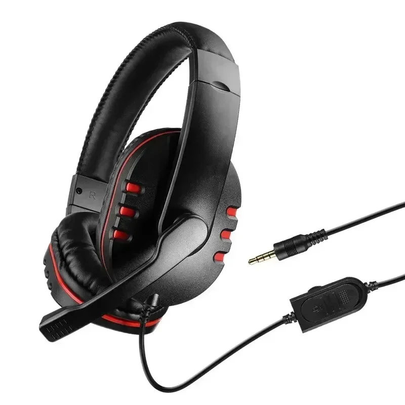 Słuchawki przewodowe 3.5mm do gier, zestaw słuchawkowy z mikrofonem do PS4, PlayStation 4, PC, czatów.