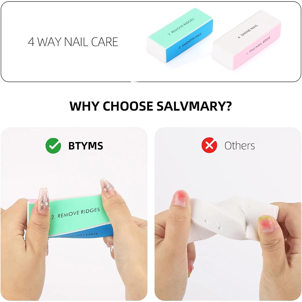 LULAA Professional 4 Ways Nail Buffing Block Manicure Pedicure Tool Emery Board Nail Art Care Buffing Buffer Sanding Files