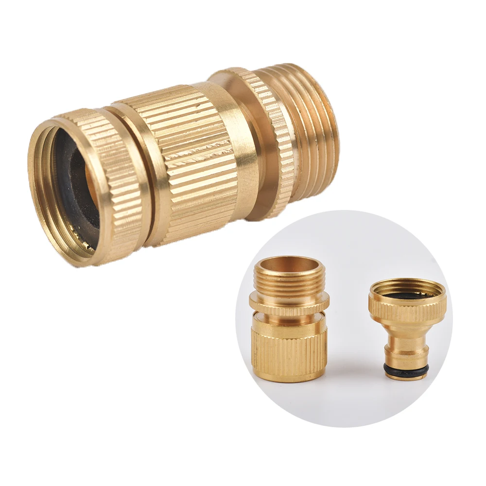 1/2 3/4 "Chủ Đề Đầu Nối Nhanh Bằng Đồng Tưới Vườn Adapter Tưới Nhỏ Giọt Đầu Vòi Bằng Đồng Đầu Nối Nhanh Phụ Kiện 1 Cái