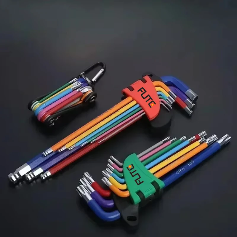 FUTE Allen Key Set L Wrench Kit for Allen Screw 9PCS Long Arm Hex Key Set 1.5mm To 10mm Hex Spanner Hand Tools Bicycle Repair