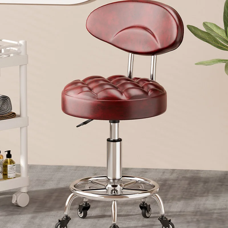 Giratoria-Chaise Rotative à Roulettes pour Barbier, Équipement Professionnel pour Salon de Coiffure