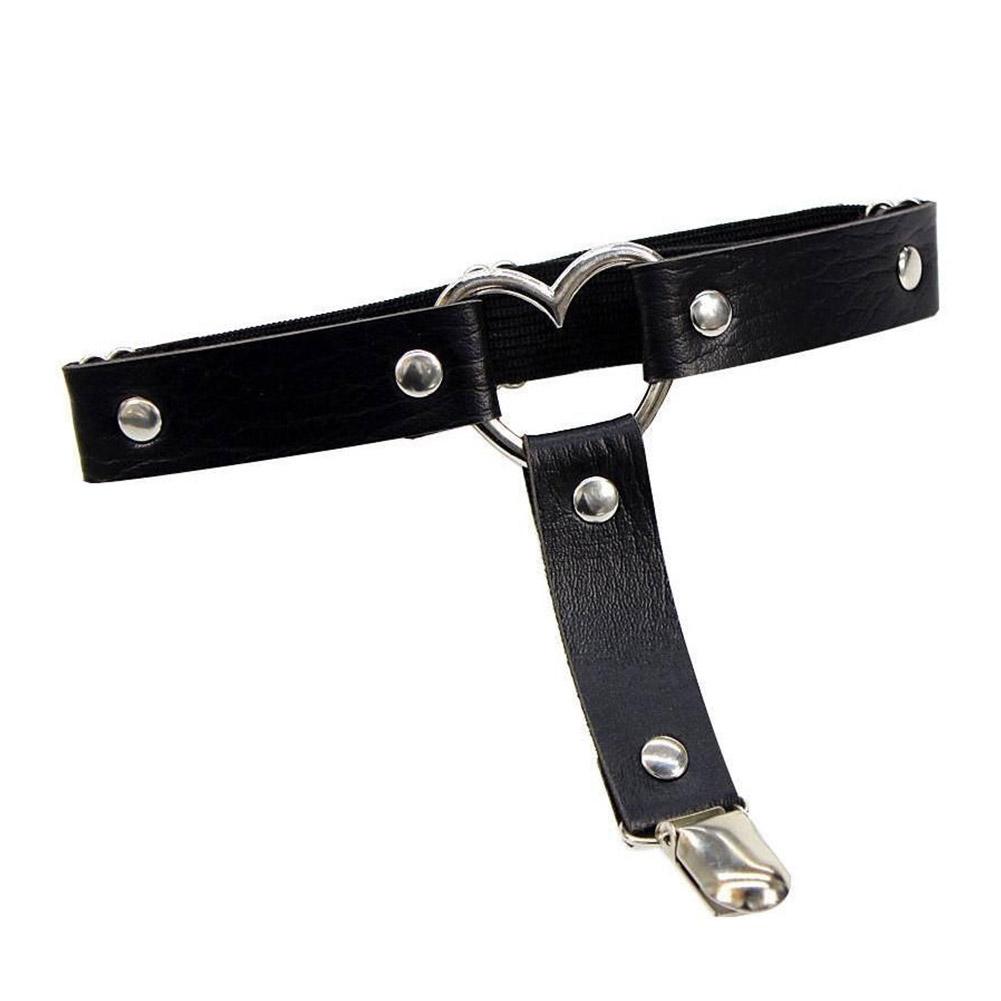 1 Stuk Punk Pu Lederen Bretels Voor Dames Sexy Elastische Anti Slip Been Kousenband Riem Dijhoge Kous Sok Clips Accessoire