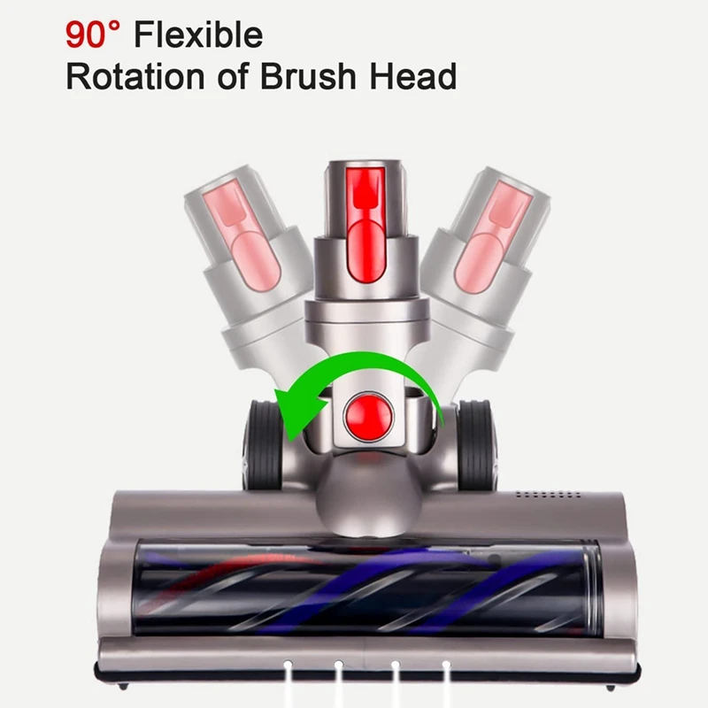 Turbo Điện Cơ Giới Bàn Chải Cho Dyson V7 V8 V10 V11 V15 Chổi Quét Bụi Đầu Có Đèn LED Cho Thảm Ngói sàn Cứng