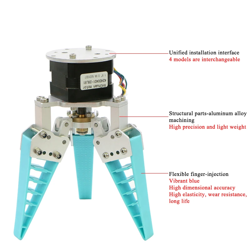 Big Load Pneumatic Electric Servo Flexible Robot Claw Motor Bionic Flexible Mechanical 2/3/4 Fingers For Industrial Robotic Arm