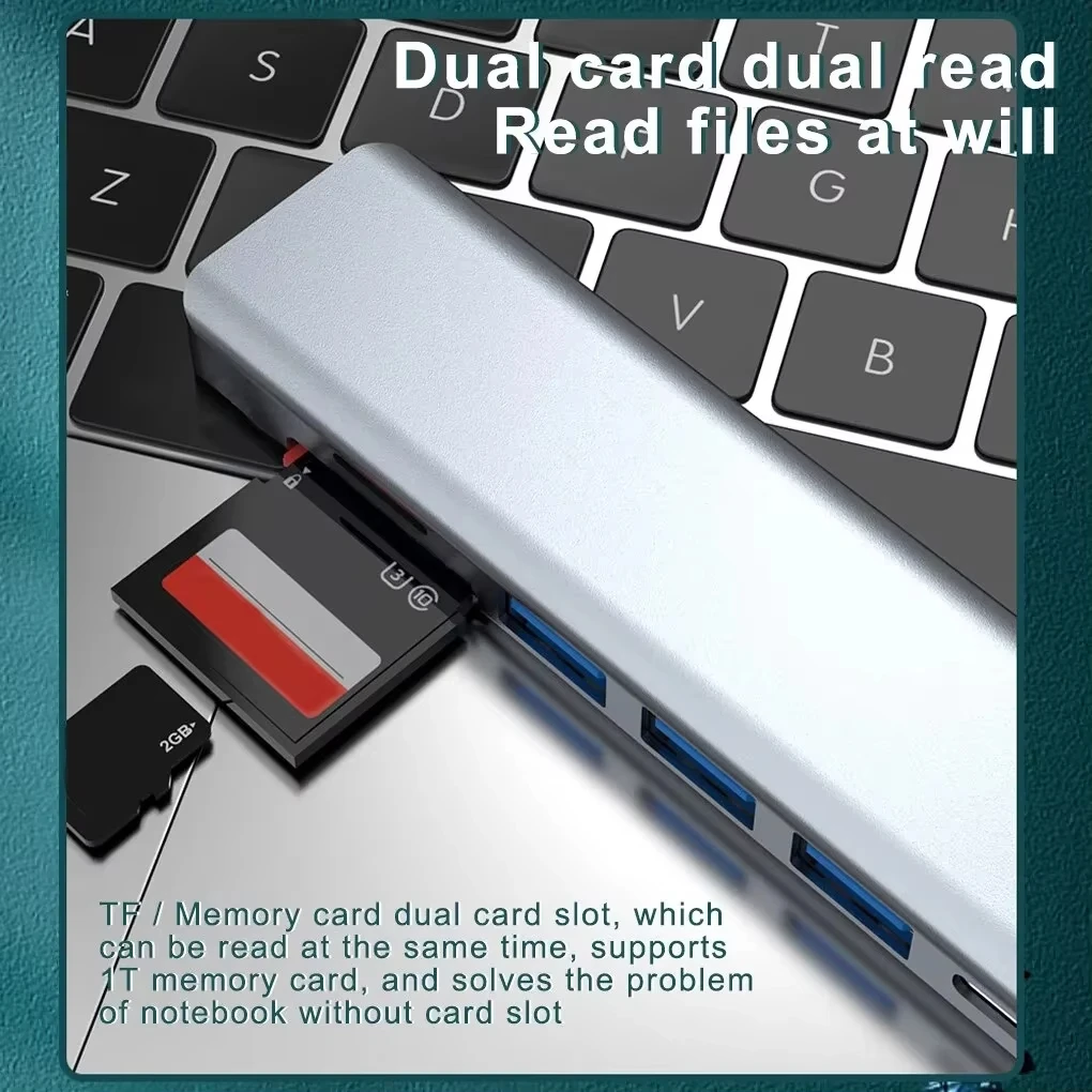 7-in-1 USB C Docking Station 4K HDMI-kompatiblen Adapter USB 3,0 HUB TYP C zu HDMI PD 87W USB C Splitter für Laptop Macbook Pro