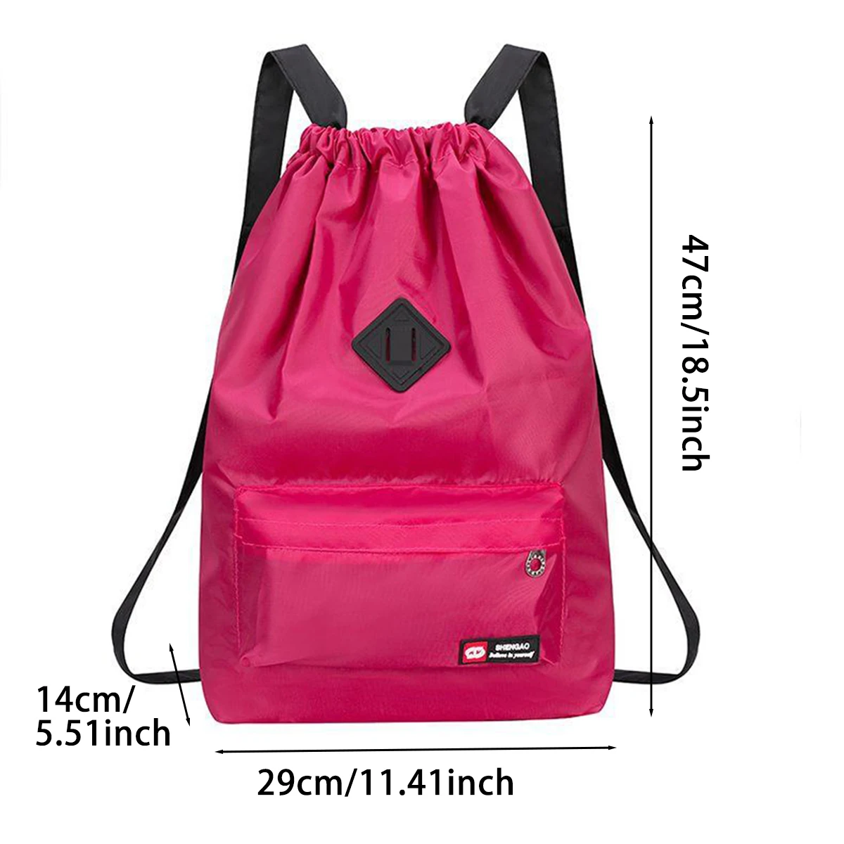 ผู้หญิงกลางแจ้ง Oxford ผ้า Drawstring กระเป๋าไนลอนน้ําหนักเบากีฬากระเป๋าเป้สะพายหลังขนาดใหญ่ความจุกระเป๋าเดินป่าอเนกประสงค์