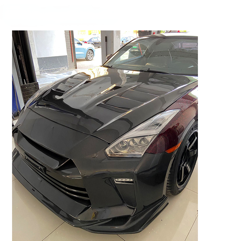 Bumper depan rahasia top serat karbon penuh untuk NISSAN GTR R35 bodykit 2008-2018