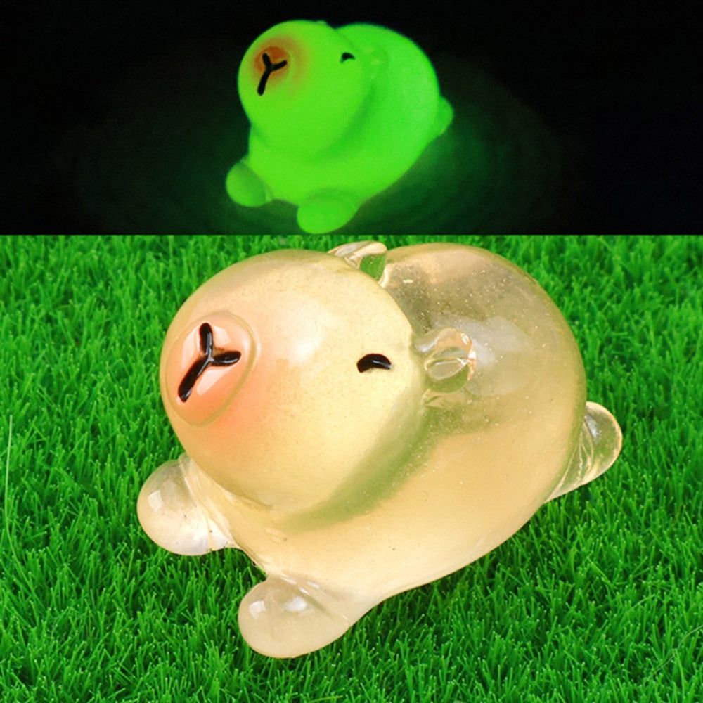 Resin Cartoon Capybara Statue Gift DIY Doll House Miniature Capybara Figurines Animals Model Dollhouse Decoration