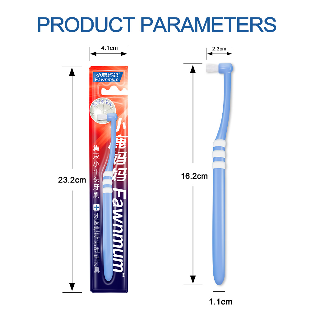 1Pcs Fawnmum Orthodontic Toothbrush Pointed and Flat Head Soft Hair Correction Clean Teeth Gap Floss Oral Hygiene Teeth Braces