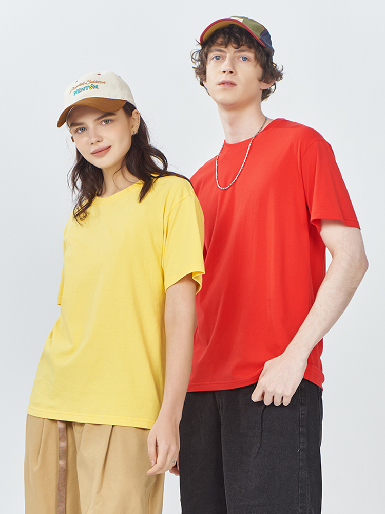 綿 100% 固体 Tシャツ男性女性半袖ファッションブランドトレンドカジュアルソフト衣類 Tシャツカスタマイズ製品夏トップス