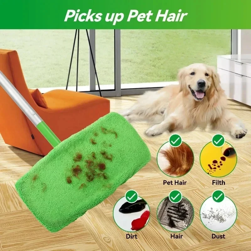 1/4 Stuks Nat & Stomerij Doeken Duurzaam Absorberende Spons Microfiber Mop Pads Platte Mop Hoofd Wasbare Mop doek Herbruikbare Sweepin